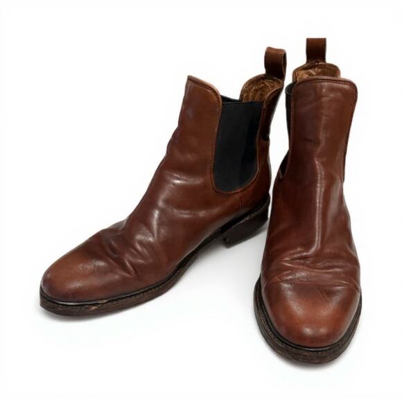 Frye Chelsea Boots Men’s 12D Brown Leather Ankle Slip On Casual Dress Shoes - Picture 1 of 11